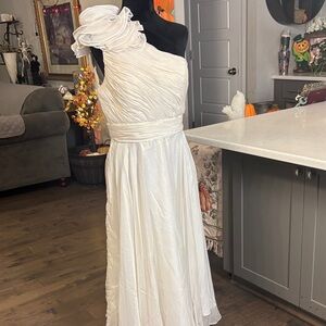 Mac Duggal One-Shoulder White Dress